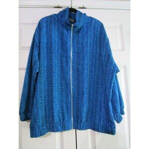 Vintage Silver Threads Jacket Womens 2XL Full Zip Lightweight Animal Print 90s